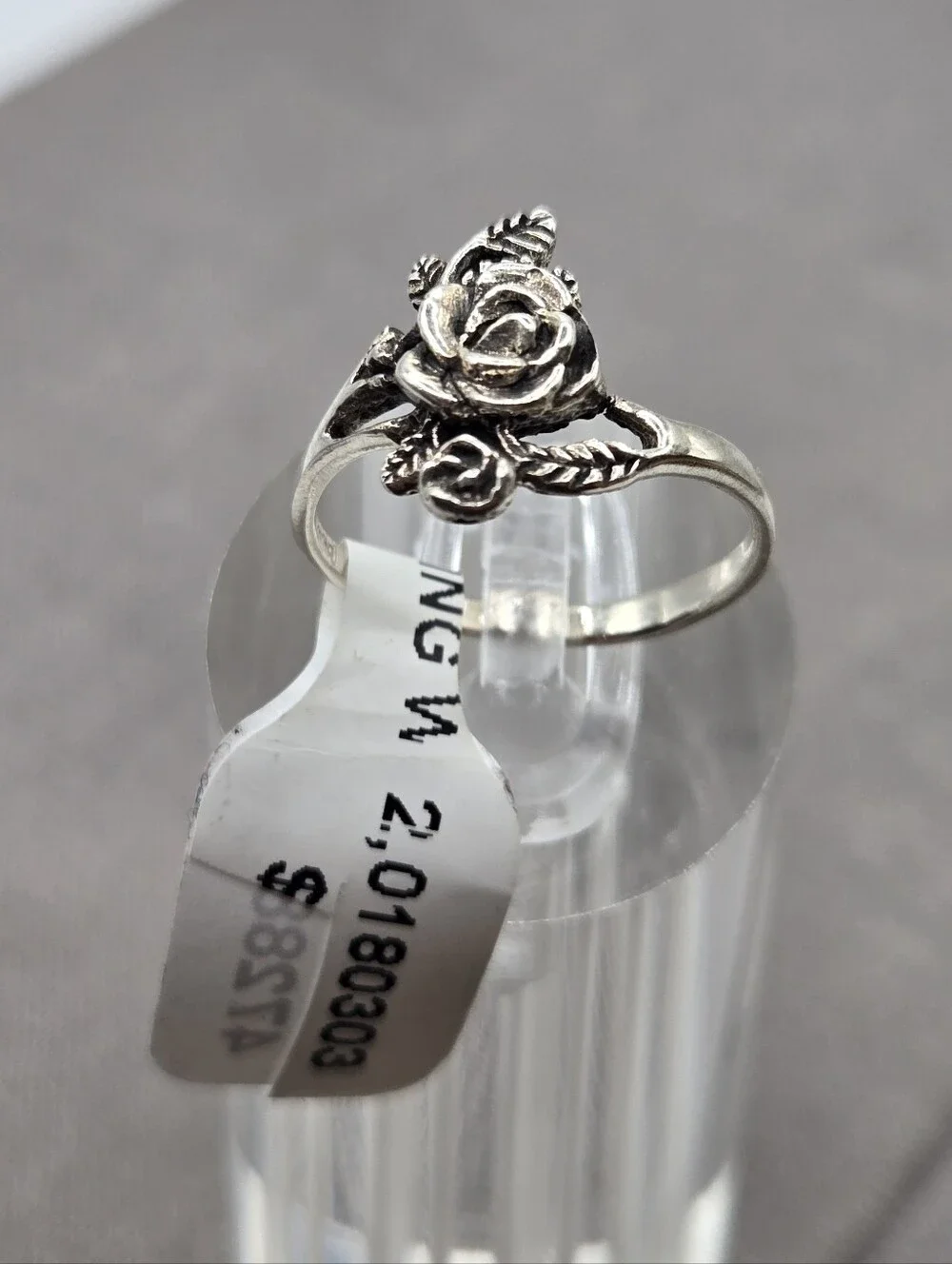 Sterling Silver Ring Grunge Rose Roses size 6 Fairy Boho Dainty Delicate 925